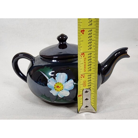 Vintage Japanese Lusterware Stacking Teapot Set – Hand Painted Floral – 3 pc Set - Picture 11 of 12